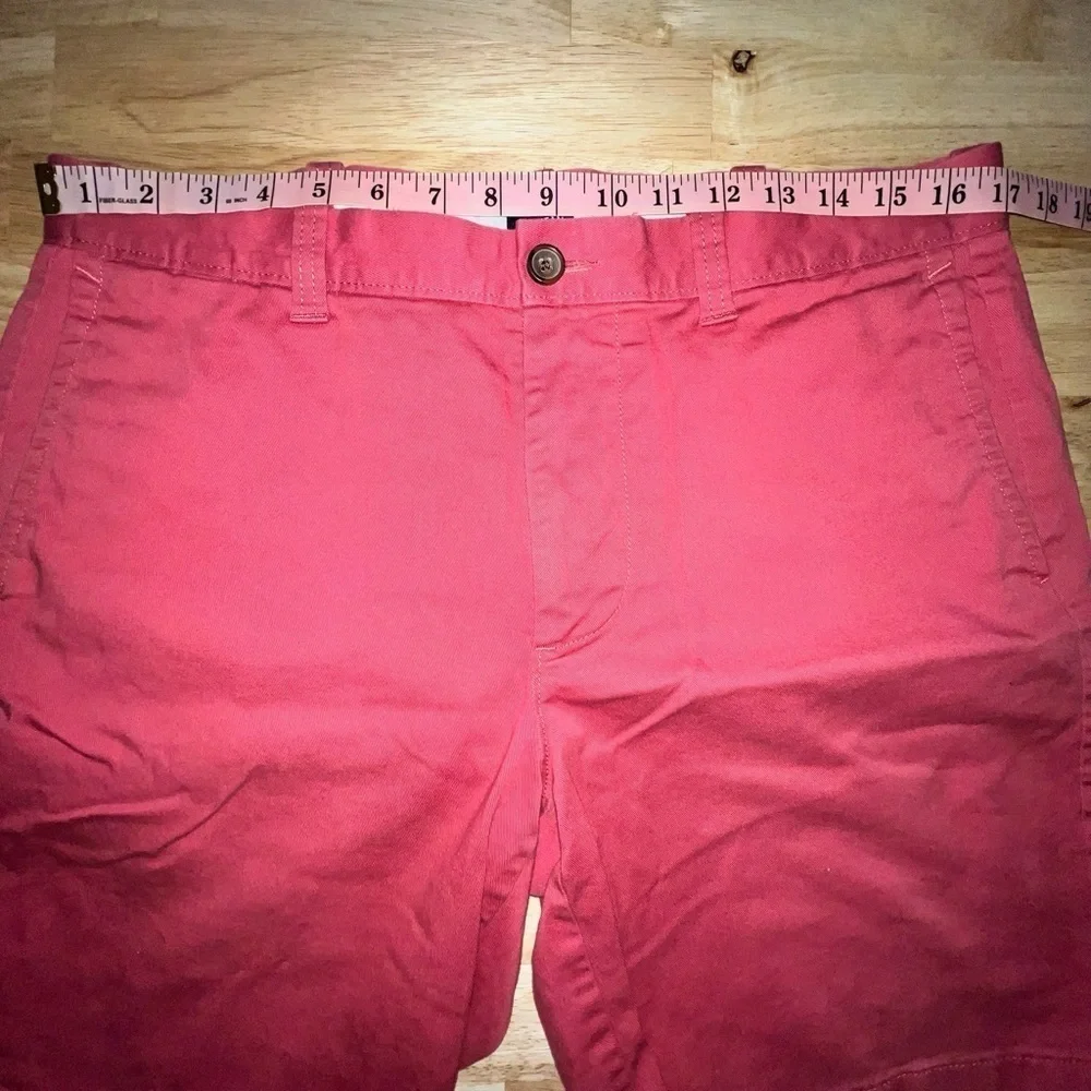 J. Crew Red Flat Front Shorts Vibrant Style 33, 9” inseam